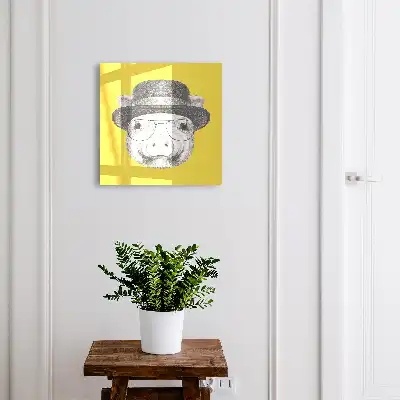 Yellow Pig Wall Mounted Key Box