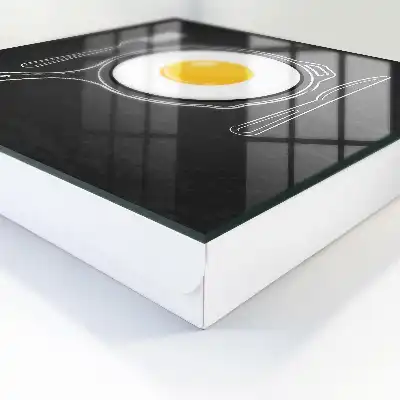 Decorative key box Fried egg with black background