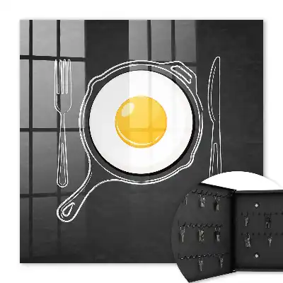 Decorative key box Fried egg with black background