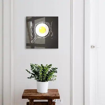 Decorative key box Fried egg with black background