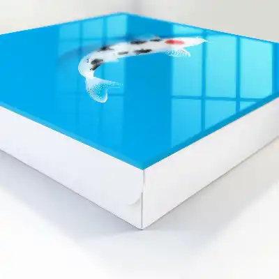 Wall mounted key cabinet Koi fish with blue background