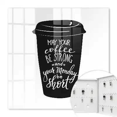 Key cabinet Coffee and humor with a funny caption