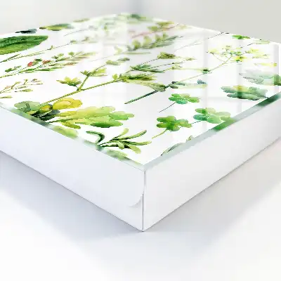 Wall mounted key cabinet Plant watercolor style