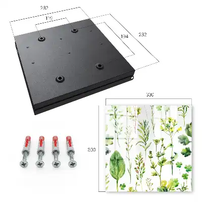 Wall mounted key cabinet Plant watercolor style