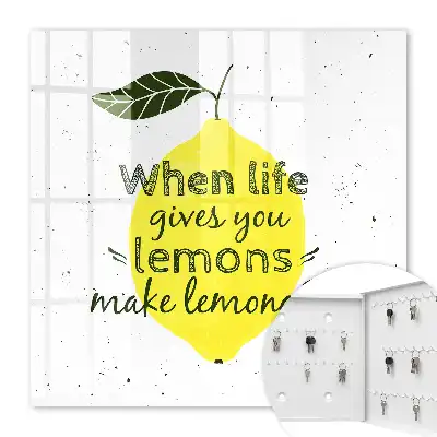 Wall mounted key box Lemon motif in handcrafted style