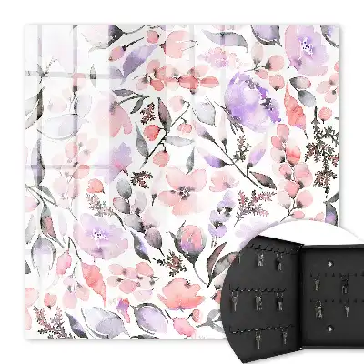 Wall mounted key cabinet Pastel flowers full of grace