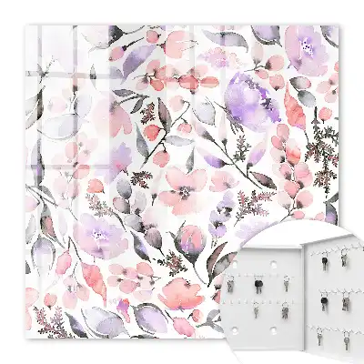 Wall mounted key cabinet Pastel flowers full of grace