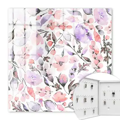 Wall mounted key cabinet Pastel flowers full of grace