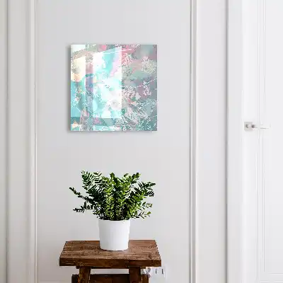 Key cabinet Pastel leaves in the delicate background
