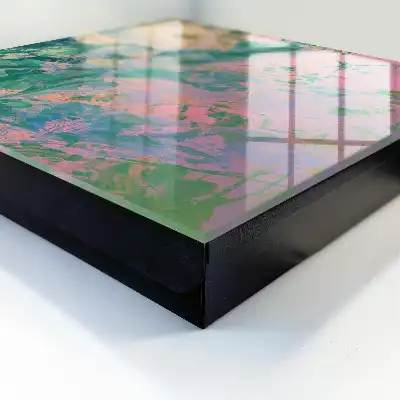 Wall mounted key box Plant abstraction in pastel colors
