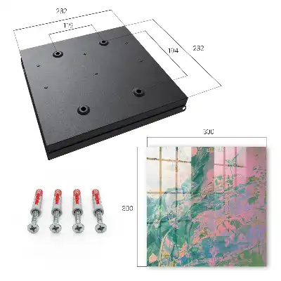 Wall mounted key box Plant abstraction in pastel colors