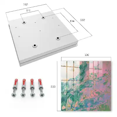 Wall mounted key box Plant abstraction in pastel colors