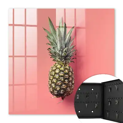 Key box for home Exotic pineapple with pink background