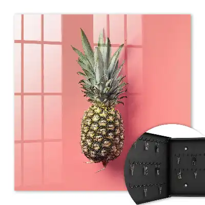 Key box for home Exotic pineapple with pink background
