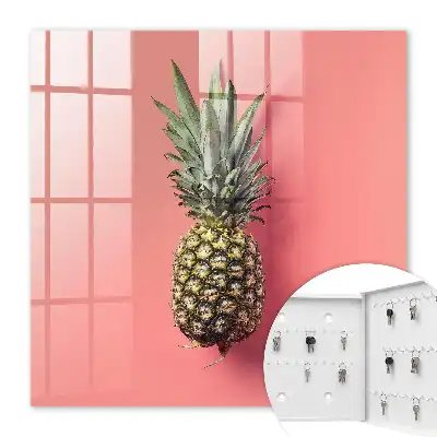 Key box for home Exotic pineapple with pink background