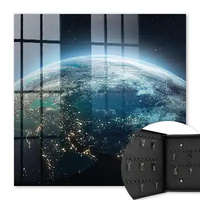 Wall mounted key cabinet Night Earth of Shades of Light