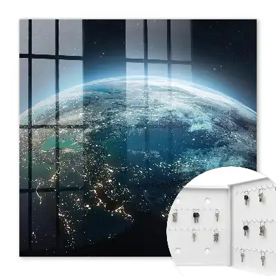 Wall mounted key cabinet Night Earth of Shades of Light