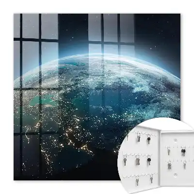 Wall mounted key cabinet Night Earth of Shades of Light
