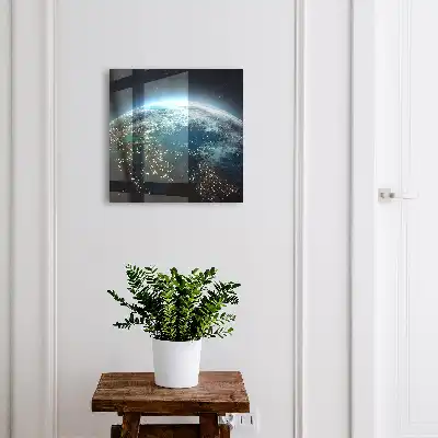 Wall mounted key cabinet Night Earth of Shades of Light