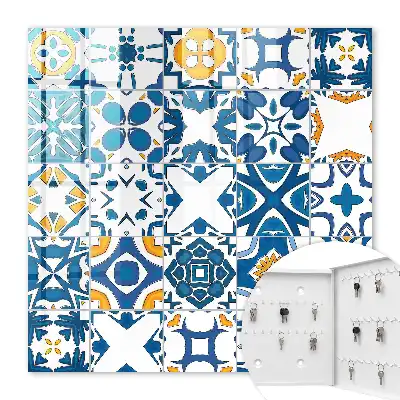 Key box for home Geometric patterns with yellow contrast