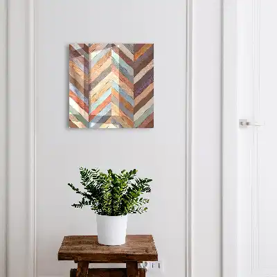 Decorative key box Herringbone style in earthy tones