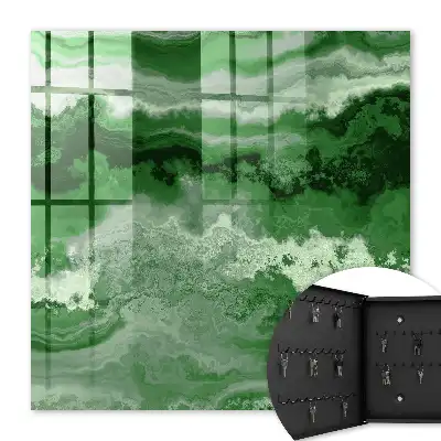 Wall mounted key cabinet A green structure full of harmony