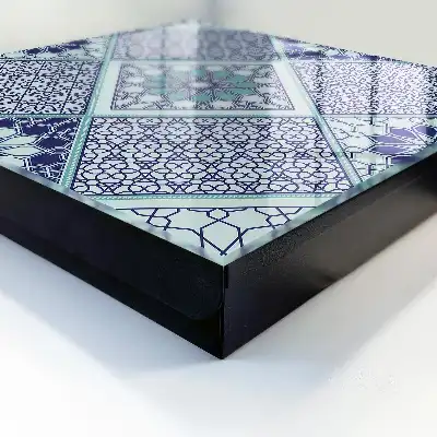 Key cabinet Geometric pattern in shades of blue