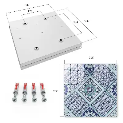 Key cabinet Geometric pattern in shades of blue