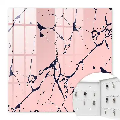 Wall mounted key box Marble mosaic with black lines