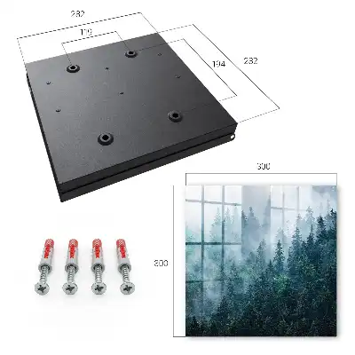 Key box for home Green forest in the morning fog