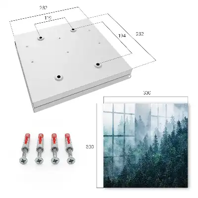 Key box for home Green forest in the morning fog