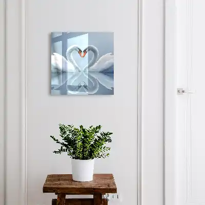 Decorative key box Swan love heart