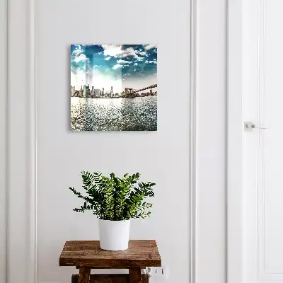 Key box for home City panorama in dynamic water