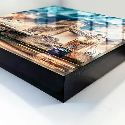 Decorative key box An urban landscape full of clouds