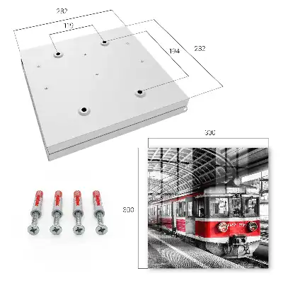 Wall mounted key cabinet Railway symmetry of stylish architecture