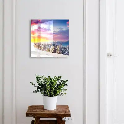 Key cabinet Winter sunset mountain landscape