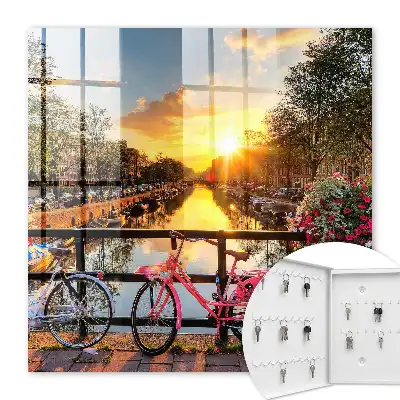 Wall mounted key cabinet Urban sunset