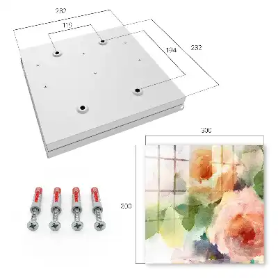 Wall mounted key box Watercolor flowers in subtle colors