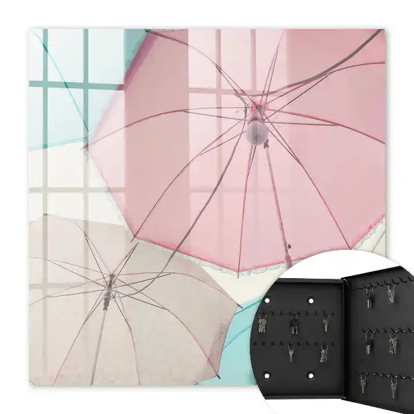 Wall mounted key cabinet Pastel umbrellas that inspire lightness