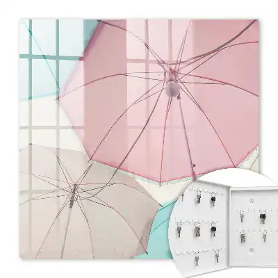 Wall mounted key cabinet Pastel umbrellas that inspire lightness