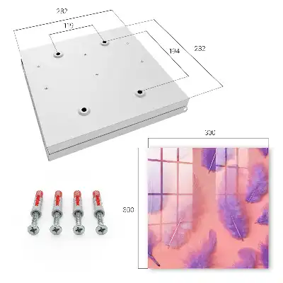 Wall mounted key box Purple feathers with pink background