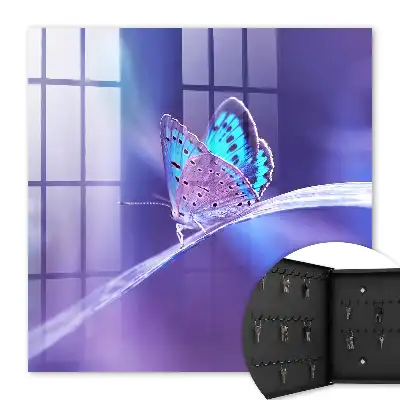 Key box for home Colorful butterfly in purple background
