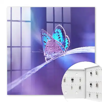 Key box for home Colorful butterfly in purple background