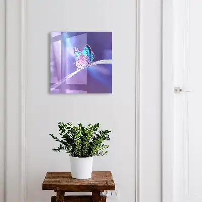 Key box for home Colorful butterfly in purple background