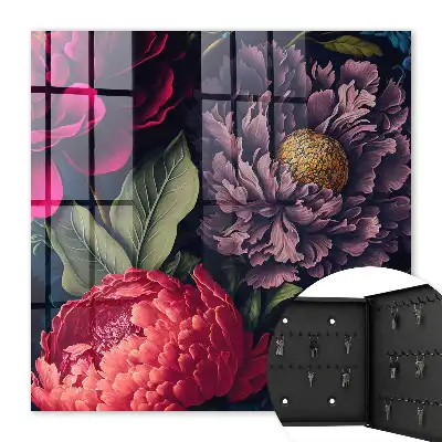 Wall mounted key cabinet Flowers of luxury, expressive in detail