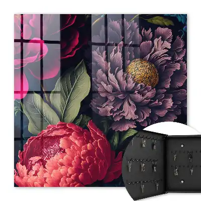 Wall mounted key cabinet Flowers of luxury, expressive in detail