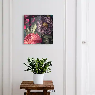 Wall mounted key cabinet Flowers of luxury, expressive in detail