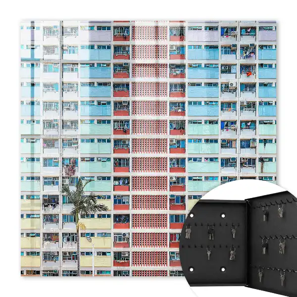 Wall mounted key box Colorful architecture, modern elegance