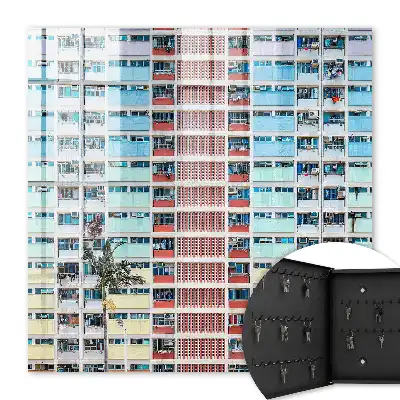 Wall mounted key box Colorful architecture, modern elegance