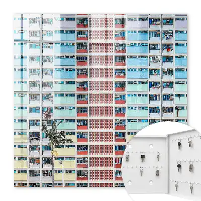 Wall mounted key box Colorful architecture, modern elegance